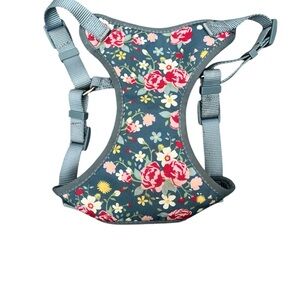 Floral Dog Harness - Blue and Pink